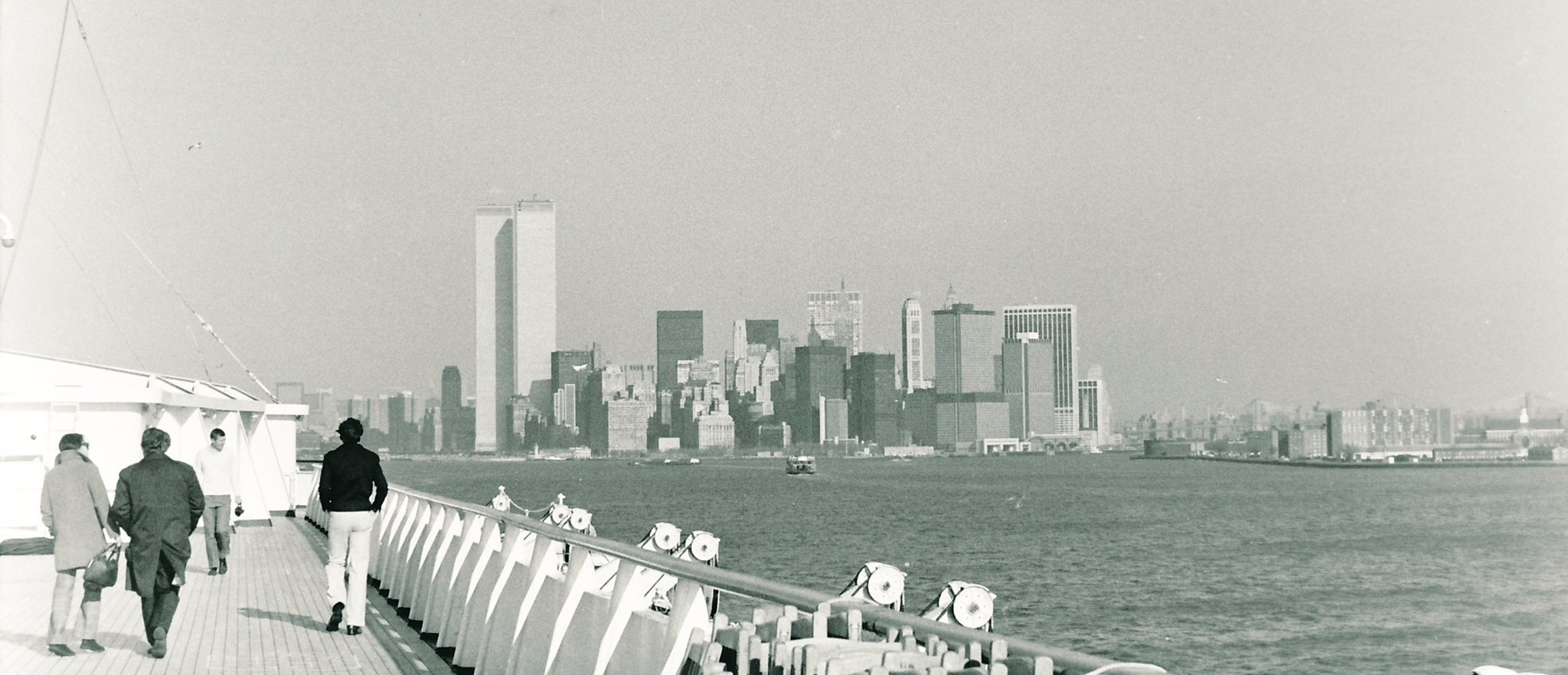 Deck of SS Michelangelo leaving NYC